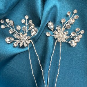 Crystal Wedding Hair Pin, Bridal Hair Pin, Crystal Bridal Hair Accessory, Silver Hair Pin, Bridal Hair Pin, Crystal Pin