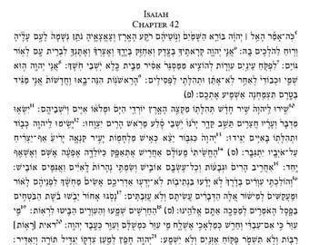 Haftarah Bereishit Simcha Scroll with Isaiah 42-43 - Personalized Gift with Wooden Spindle & Lucite Stand
