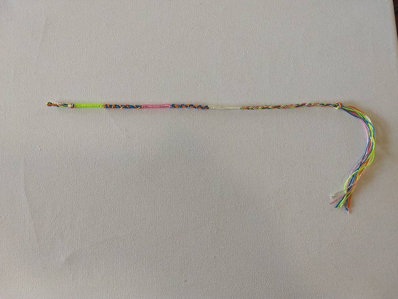 Pink Cream Over 10 inches long Unisex Silk Poly Cotton Birthday Gift Blue and Orange Orange and Blue Friendship Bracelet Green