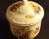 Empire Porcelain Covered Bowl Trinket Box Pansies