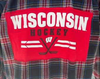 Upcycled Wisconsin Badger Hockey Flannel Men’s Large