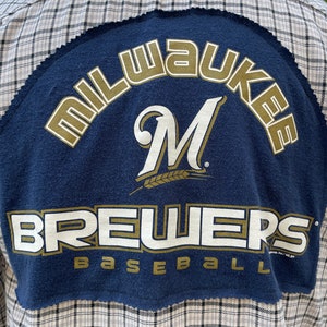 Milwaukee Brewers Upcycled Mens Medium Flannel Shirt