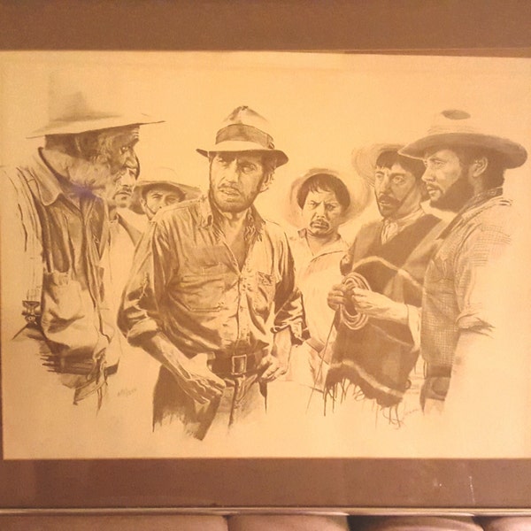 Humphrey Bogart Movie Lithograph Treasures of the Sierra Madre