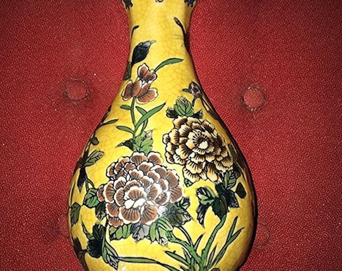 Japanese Cloisonne Vase Peony Showa Period Free Shipping Etsy