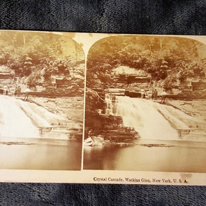 Placa Estéreo Crystal Cascade Watkins Glen New York