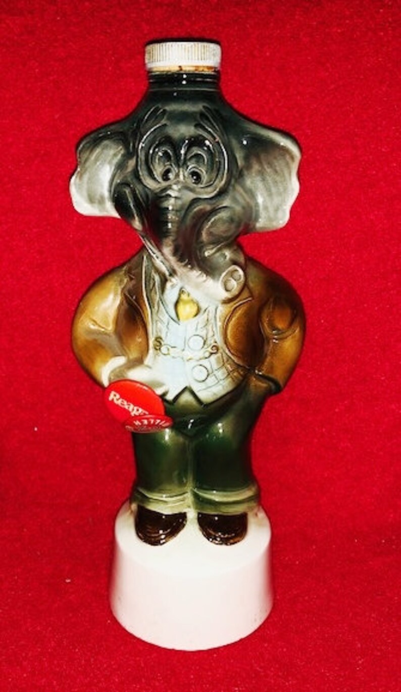 1960 JIM B BEAM Elephant Republican Politics Whiskey Decanter Etsy