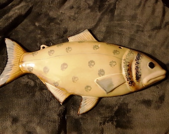 Gold Ceramic Fish for hanging on wall