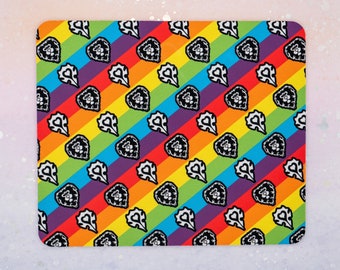 Faction Pride Fabric Mousepad / LGBTQ+ Rainbow Mousemat, Kawaii Office Decor and Desk Accessories