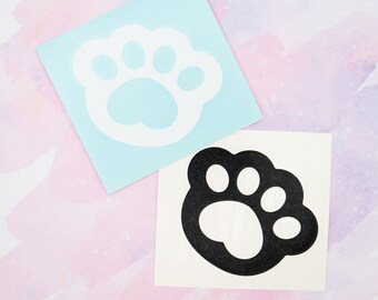 Cat Paw Vinyl Decals / Heart Paw Vinyl Decals for Indoor and Outdoor Use / Window Stickers and Laptop Decals