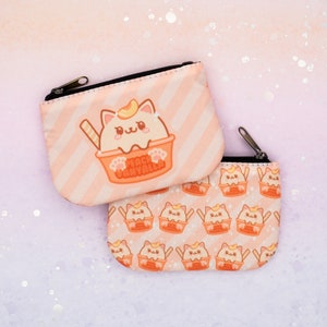 Ice Cream Cats Coin Pouch / Cute Small Kawaii Coin and Card Wallet with Zipper image 6