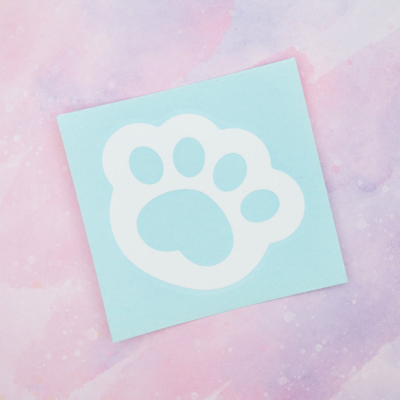 Cat Paw Vinyl Decals / Heart Paw Vinyl Decals for Indoor and Outdoor Use / Window Stickers and Laptop Decals image 2