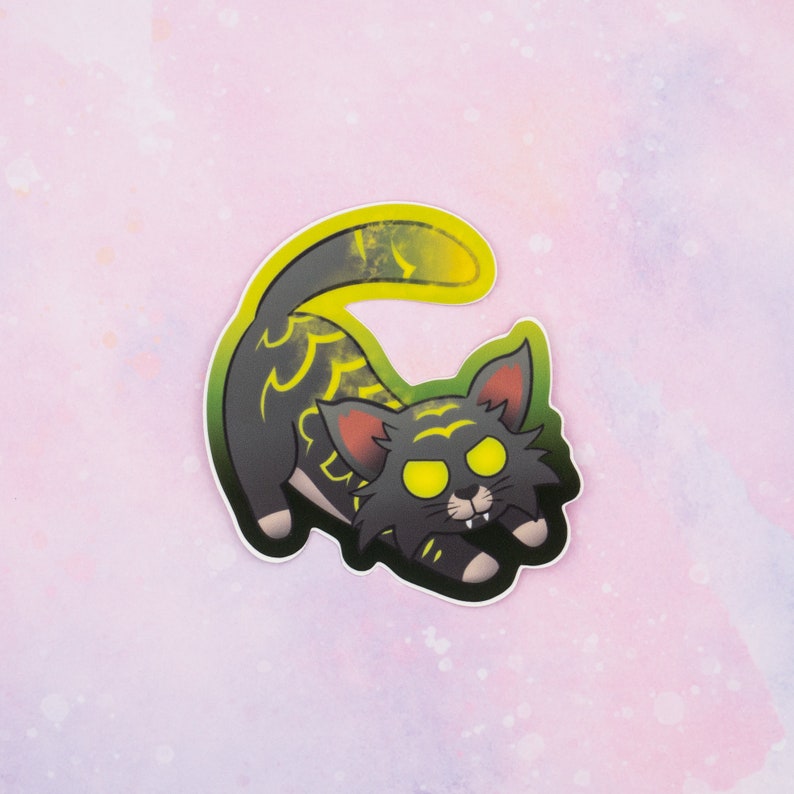 Wild Cats Vinyl Stickers / Weatherproof Kawaii Cat Sticker Pack, Great Gift for Cat Lovers and Gamers Mischief