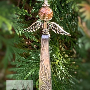 Spoon Angel Memorial Ornament using YOUR Dried Flowers (or ashes), bereavement gift, memorial gift, recycled, lost loved one gift, grief