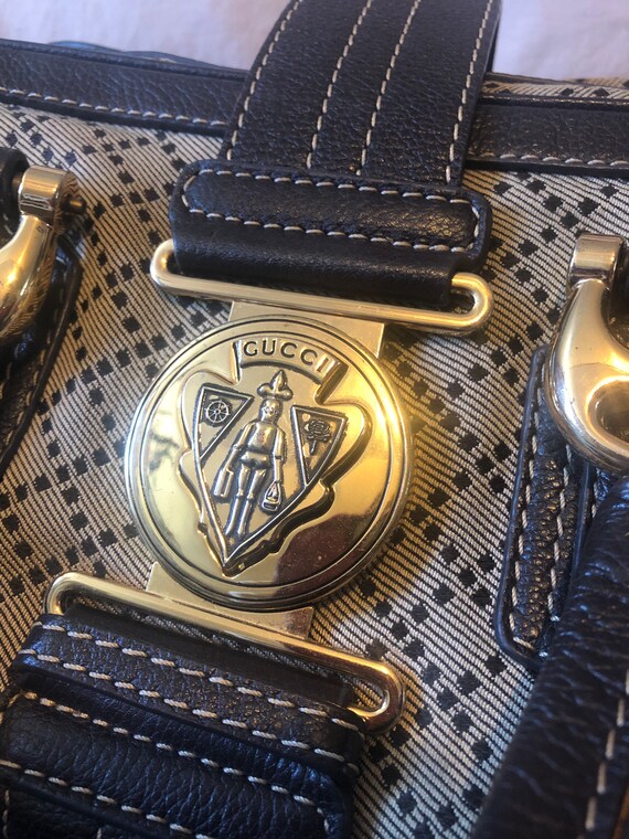 Gucci Hysteria leather and canvas shoulder bag au… - image 3