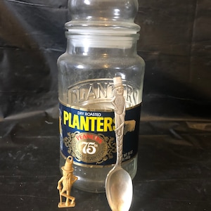 Mr. Peanut planter peanut 1950 figure, 70’s spoon & 75 anniversary jar