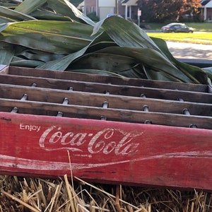 Coca Cola 12 bottle wood crate midcentury