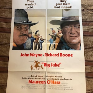 1971 cartel original de la película John Wayne Big Jake 41" x 27" muy buen estado