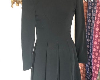 Giorgio Armani mid length black viscose dress long sleeves 1990 luxury Italian design