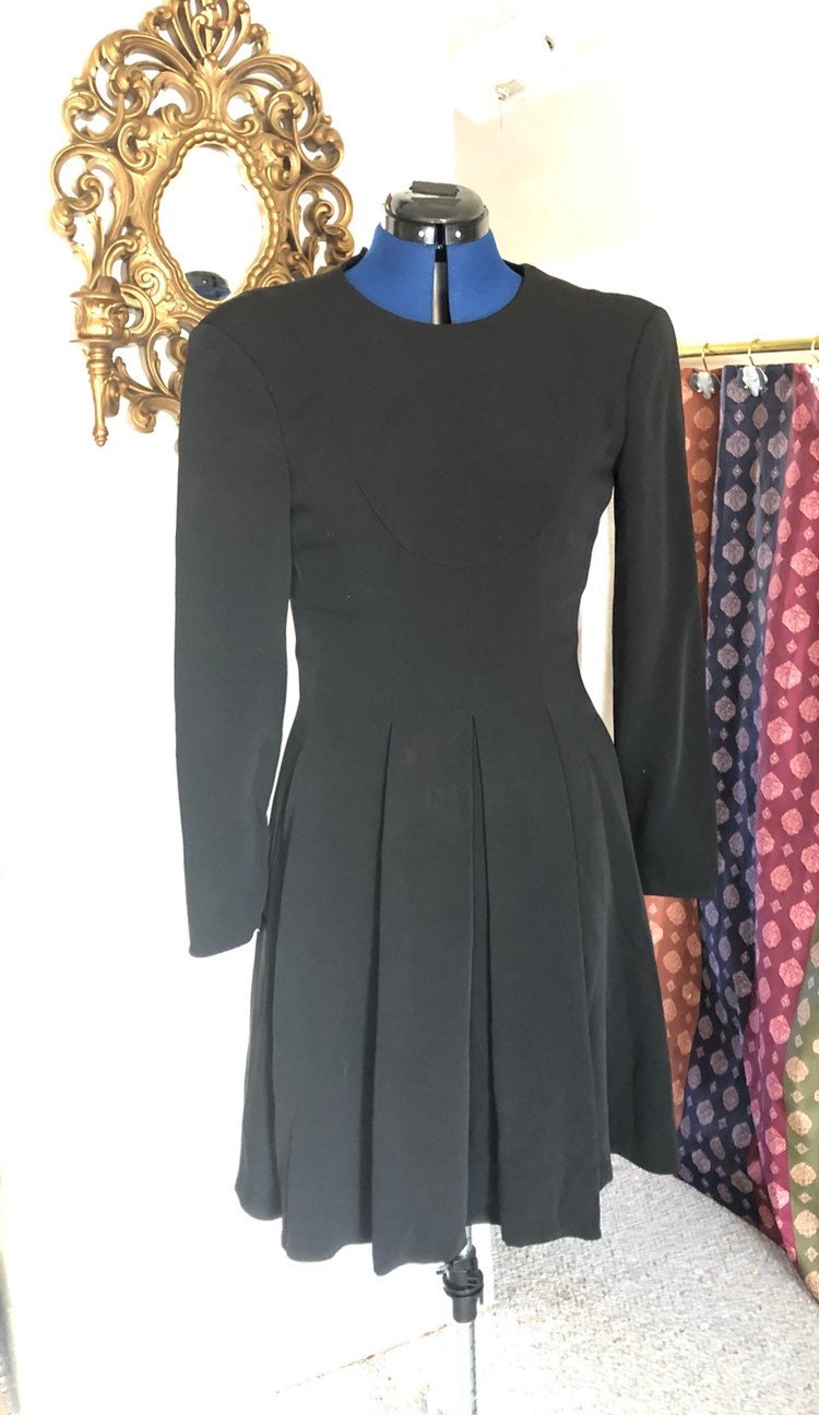 Giorgio Armani Mid Length Black Viscose Dress Long Sleeves 1990 Luxury  Italian Design - Etsy
