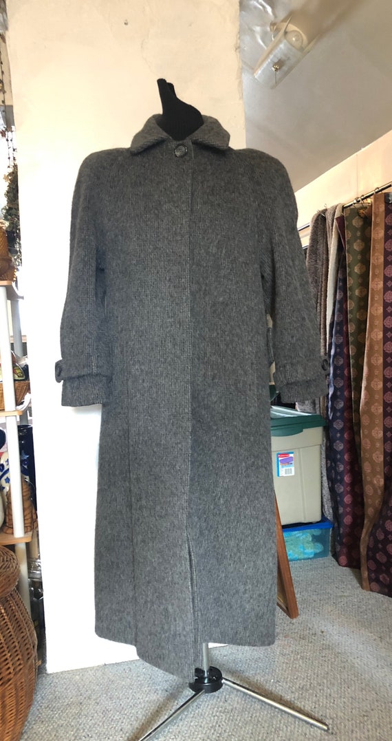 Alpaca wool blend grey dress coat