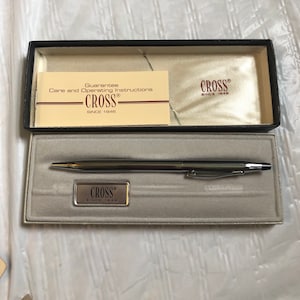Cross chrome ballpoint pen in original box vintage and like new