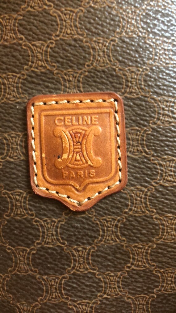 Celine Vintage signature leather & authentic, lar… - image 3