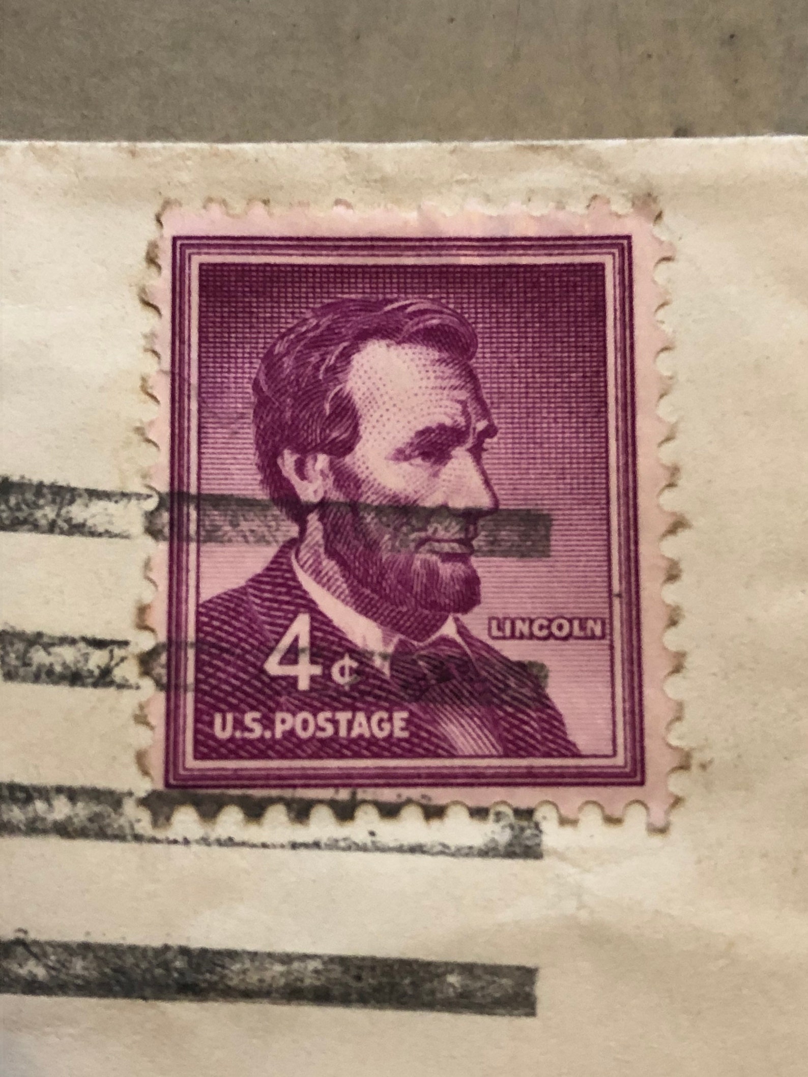 Abraham Lincoln 4 cent cancelled stamp June 1959 Etsy