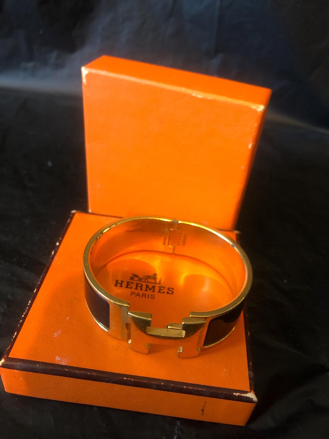 Click H Locket Hermes Click H Bracelet Medium Cuff 1/2” Height GM Model Size 59 Mm in ...