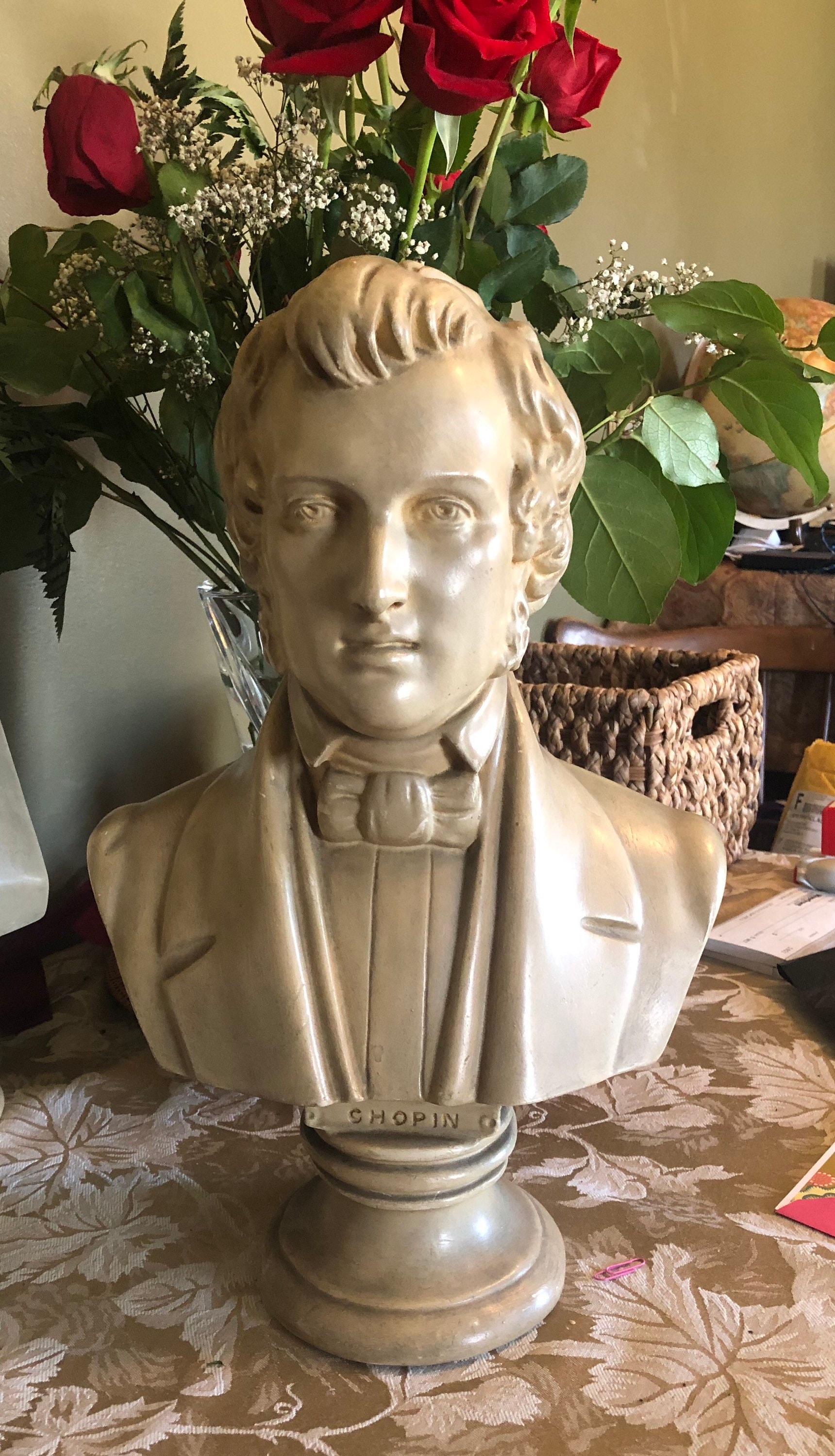 Musicians Bust of Chopin With Alabaster Base -  Sweden