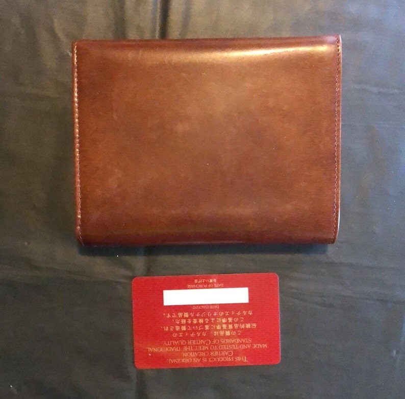 Cartier Panther wallet clutch chestnut calfskin, authentication card -palladium plate image 4