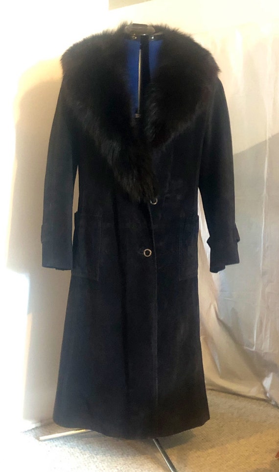 Hermes Sport Suede Doblis midi coat with mink exte