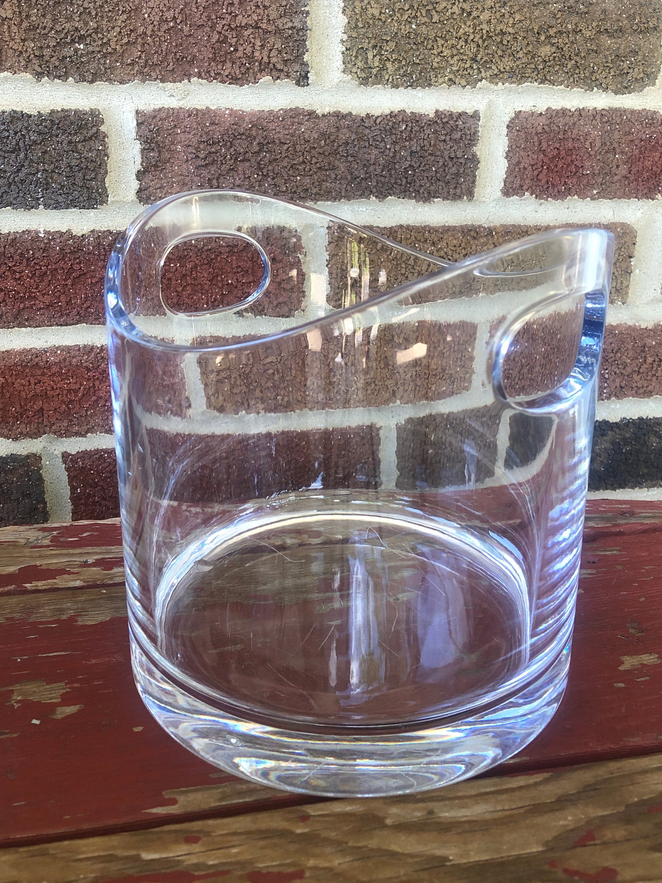 Tiffany & Co. Lead Crystal Ice Bucket With Handles, Vintage Design
