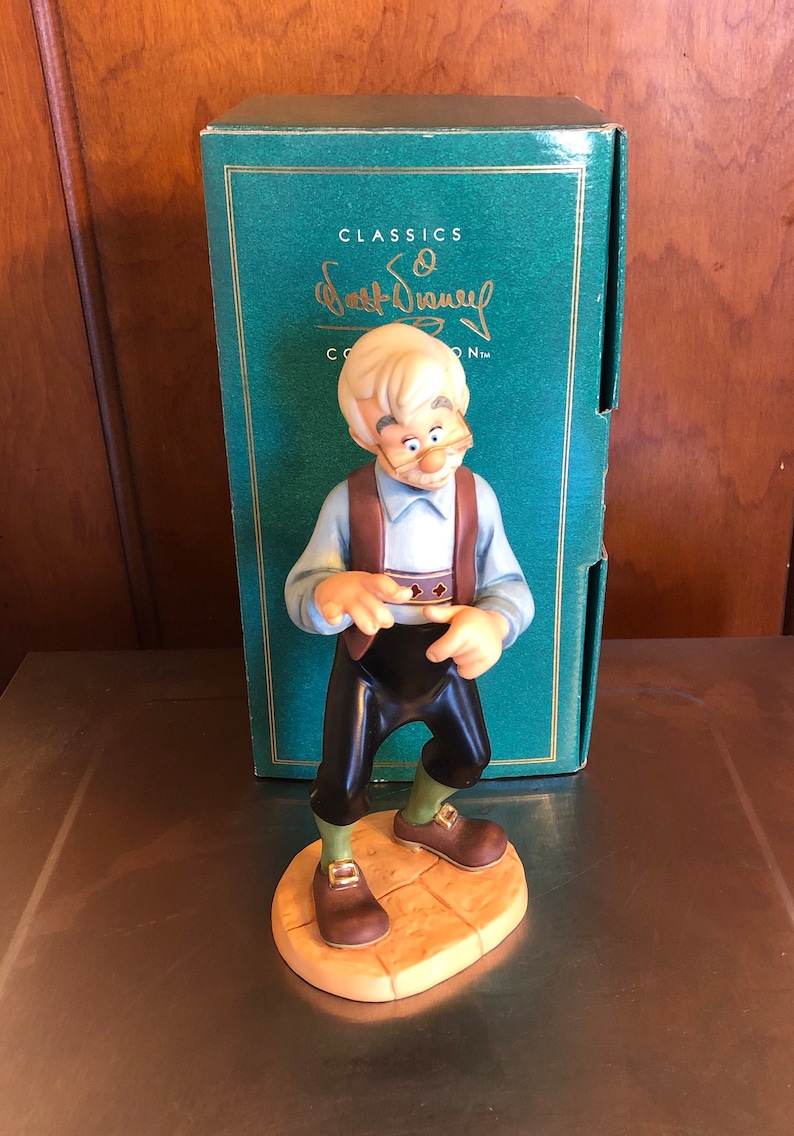 Pinocchios father Geppetto Goodbye Son porcelain figure Disney classic collection MIB image 3