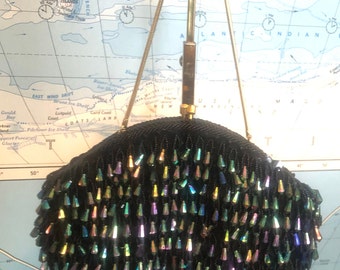 Outstanding Iridescent evening bag midcentury La Regale handmade Hong Kong