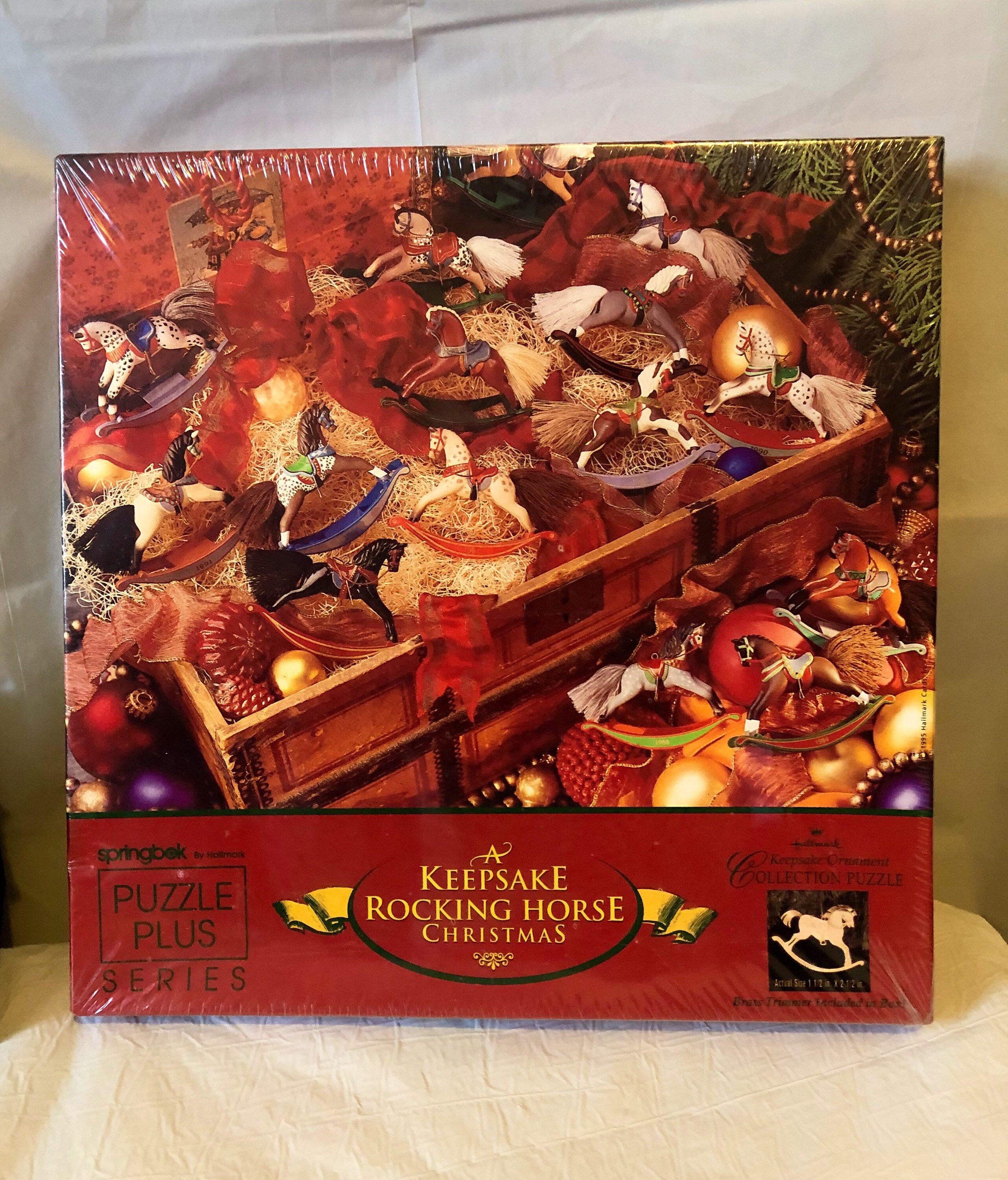 Hallmark rocking horse ornament series puzzle & Santa riding | Etsy