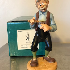 Pinocchios father Geppetto Goodbye Son porcelain figure Disney classic collection MIB image 1