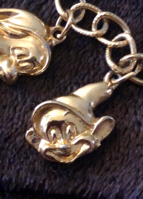 Snow white 7 dwarfs gold tone charm bracelet By D… - image 3