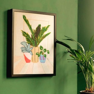 Handmade Punch Needle Wall Hanging - Embroidery Wall Art