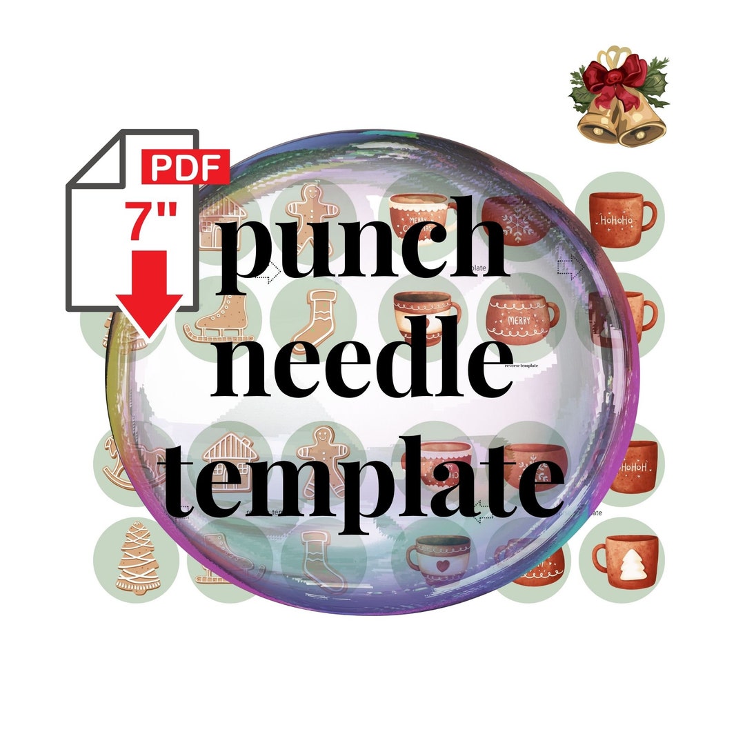 Punch Needle Pattern Christmas Mug Rug, Drink Mat, Untersetzer Template ...