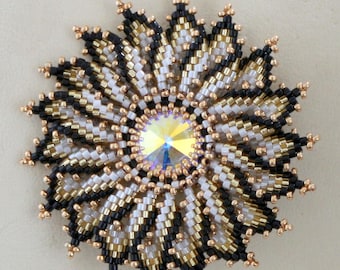 フラワーペンダント ペヨーテステッチ PDFパターン（デジタルダウンロード）