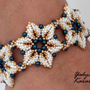 Blumen Peyote Muster, Blumen Peyote Armband, Blumen Peyote Ohrring,