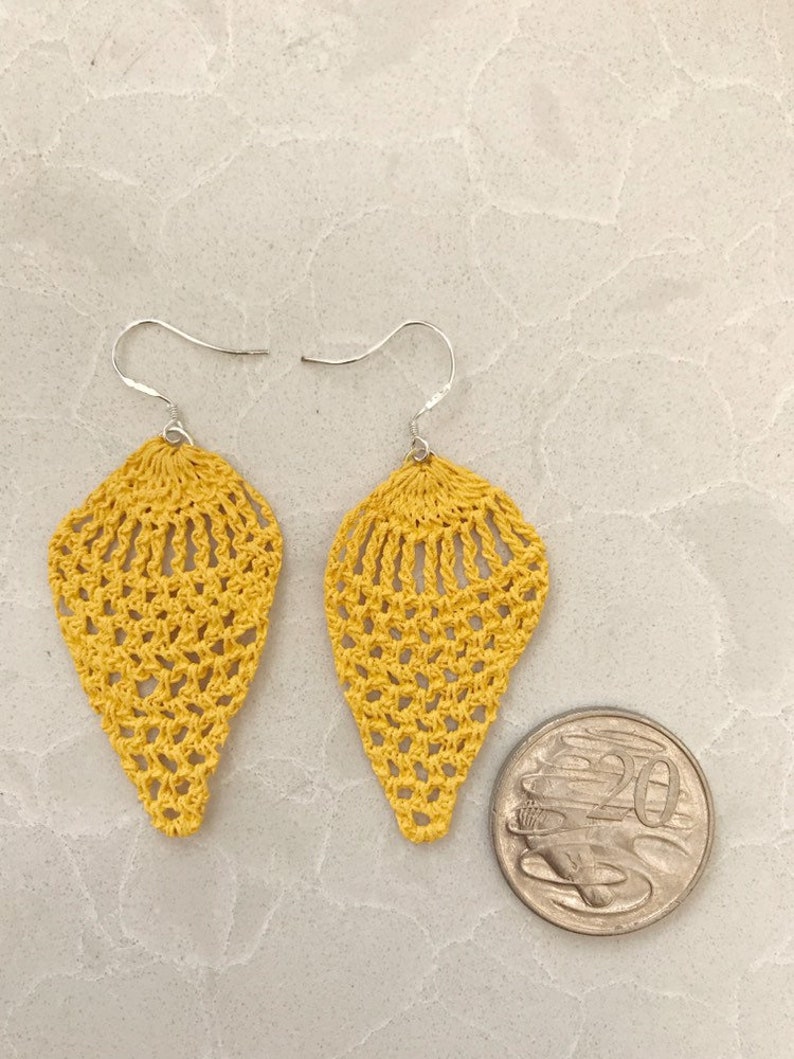 Crochet earrings, tatted earrings, handmade doily earrings, crochet jewelry, gifts for her image 7