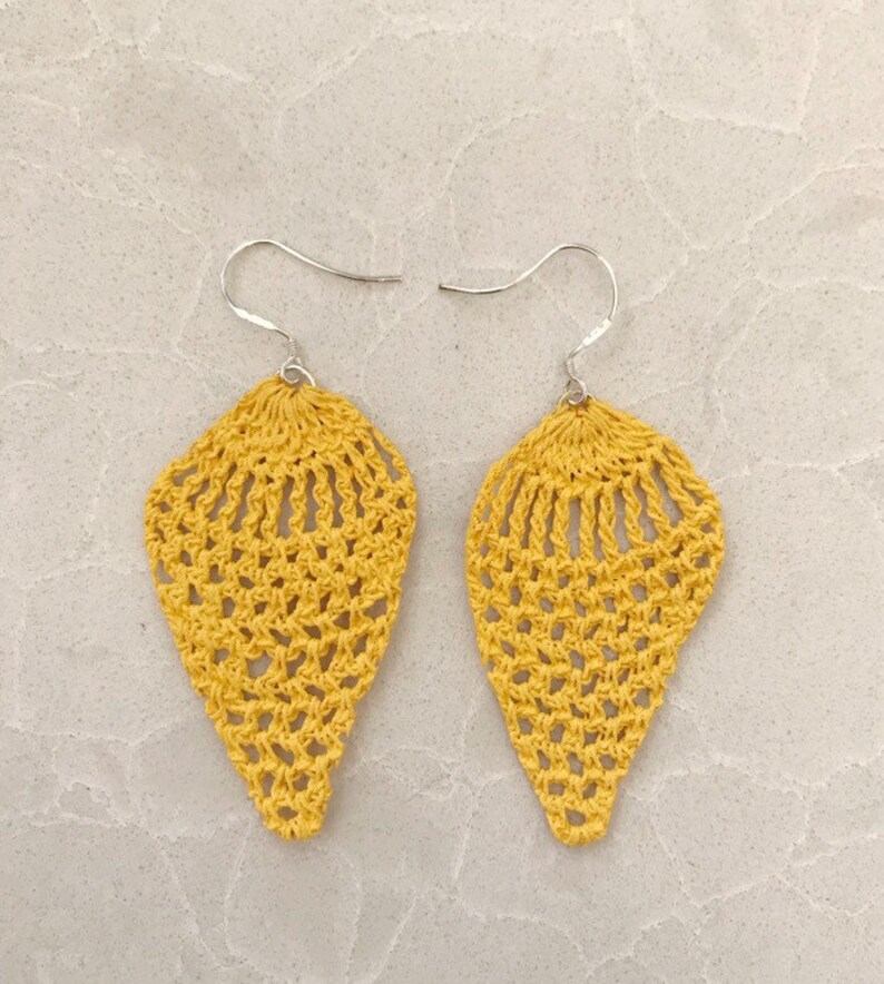 Crochet earrings, tatted earrings, handmade doily earrings, crochet jewelry, gifts for her image 3