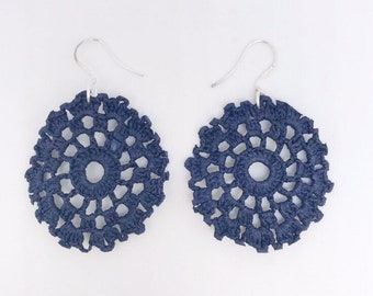 Doily earrings, tatted lace earrings, statement earrings, gifts for her