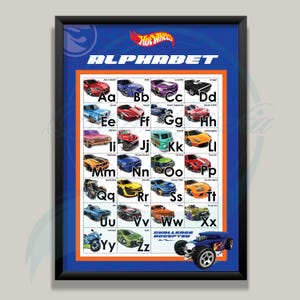 Hot Wheels, Alphabet Poster, ABC Sign, Alphabet, Kids Room Decor ...