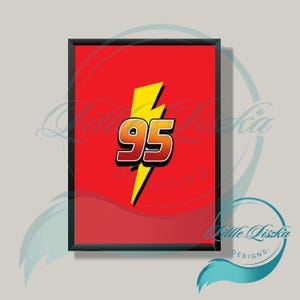 Lightning mcqueen, car poster, car sign, car theme poster, car print, kids room decor, playroom decor, car theme decor, hot wheel cars