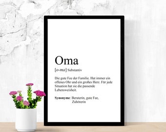 Poster DIN A4, A3 "OMA", customizable, definition, print, gift