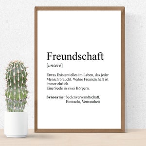 Picture DIN A4 &quot;FRIENDSHIP&quot;, customizable, definition, print, gift