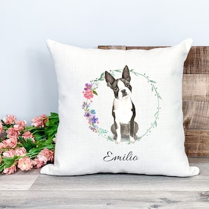Personalized cushion cover "BOSTON TERRIER", gift
