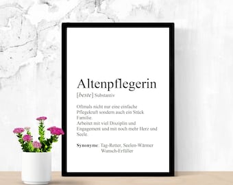 Poster DIN A4, A3 "ALTERNATIVE / ELDERLY NURSERY", customizable, definition, print, gift